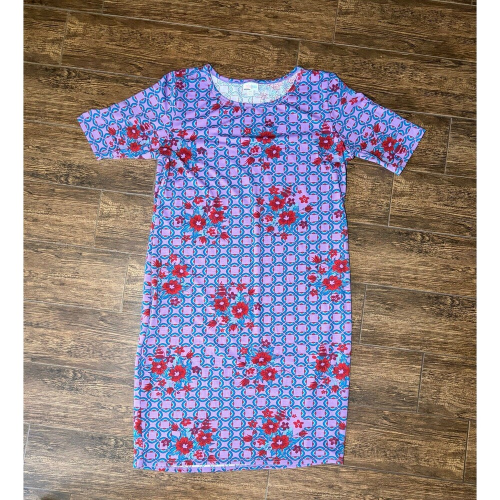 LuLaRoe Julia Lavender Floral Print Bodycon Dress - 2XL